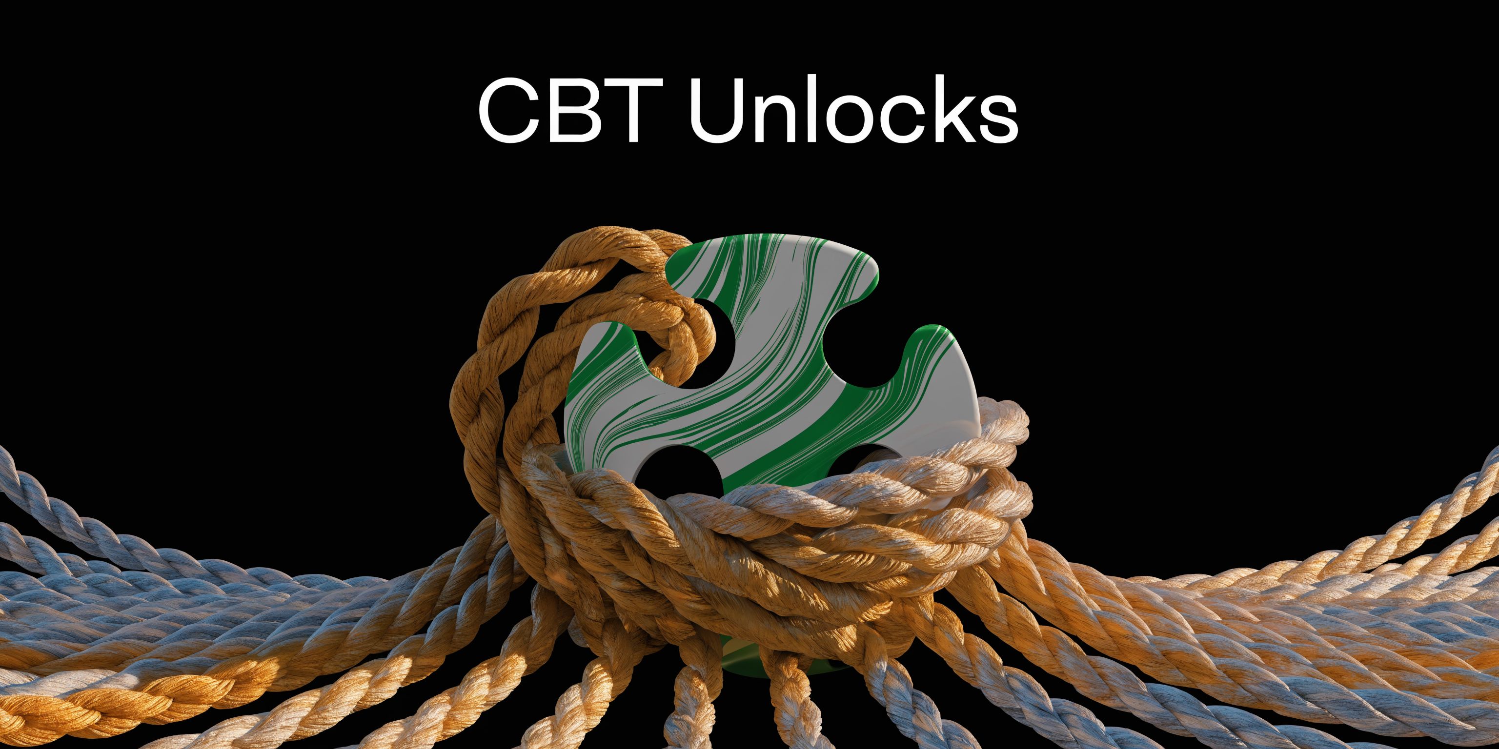A 3D green and white puzzle piece tied with rope, symbolizing overcoming challenges and unlocking mental clarity.