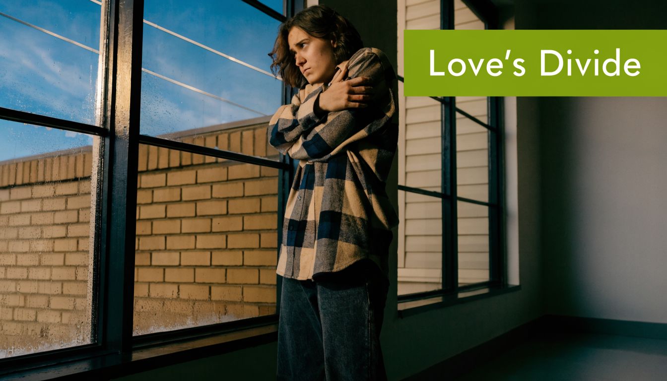 A young person feeling lonely and cold by a window, representing the emotional isolation of disorganized attachment.