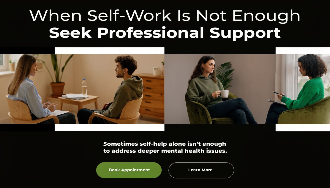 A professional therapist meeting with clients for a counseling session to discuss mental health support needs.